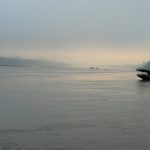 Looking north along the Mekong River from Luang Prabang seeing