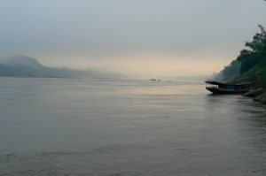 Looking north along the Mekong River from Luang Prabang seeing