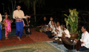 Ethnic dance and music troupe entertaining tourists