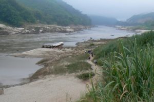 Our boat awaits at the river