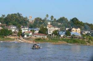 Arriving at Houei Say town in northern Laos