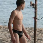Volleyball player on gay beach