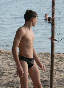 Volleyball player on gay beach