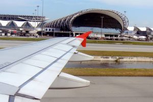 Airport view from the plane