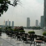 Chau Phraya River runs through Bangkok; view from the Heritage