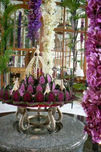 Orchid display in the lobby of the Heritage Hotel