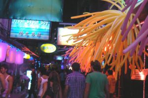 Cafes and bars in the gay area of Silom soi