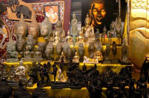 Buddha sculptures for sale in Patpong night market