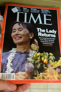Time magazine cover story about Aung San Suu Kyi's  (in