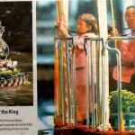 The king and his daughter, Princess Maha Chakri Sirindhorn  floated