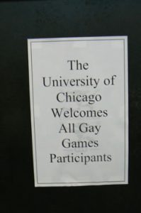 Chicago Gay Games VII welcome sign.