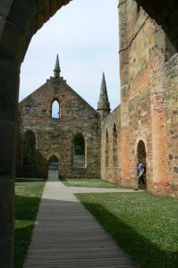 The church ruins remain a physical reminder of a the