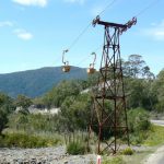 Old mining town cable cars for ore