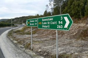 Road sign in Western Tasmania