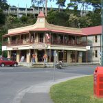 Strahan town along the Macquarie Harbor on the west coast