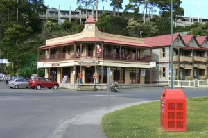 Strahan town along the Macquarie Harbor on the west coast