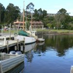 Strahan town along the Macquarie Harbor on the west coast