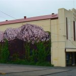 Old theatre with painted mural in Queenstown