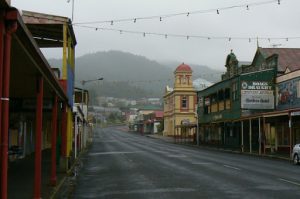 Main street in in Queenstown on Sunday morning