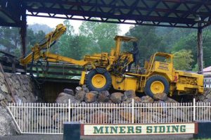 Hydraulic driller at mining monument