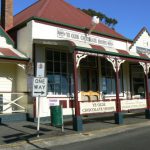 Shops along the main street in Stanley