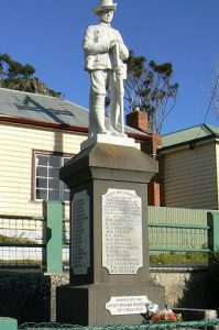 World War I memorial in Stanley with names of fallen