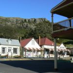 Shops along main street in Stanley