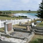 Ocean view cemetery in Stanley