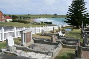 Ocean view cemetery in Stanley