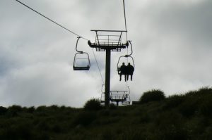 Cable lift up to the top of 'The Nut' rock