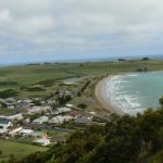 View of Stanley from 'The Nut' volcanic rock crest (143