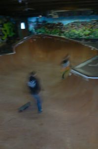Hand-made skateboard park--run by the skaters