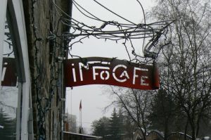 Sign for the Info Cafe in Christiania