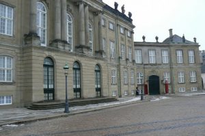 Amalienborg Palace plaza is where the royal palaces are located