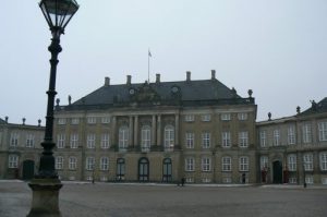 Amalienborg Palace plaza is where the royal palaces are located