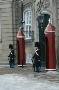 Royal guards in front of the Queen's palace