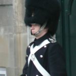 Close-up of a royal guard