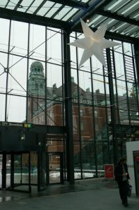 View from inside train station