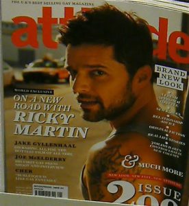 This month in Attitude, Ricky Martin holds center place with