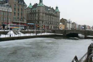 Malmo canal in front of train station