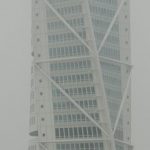 Close-up of the Turning Torso, a spectacular twisting skyscraper, 190