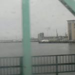 Malmo port area (blurry image taken from a bus on