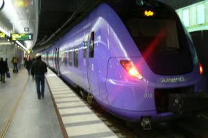 Modern trains between Copenhagen and Malmo