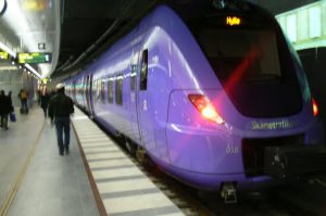 Modern trains between Copenhagen and Malmo