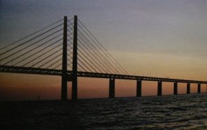 The Oresund Bridge that connects Denmark and Sweden