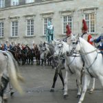 Horse guard getting ready for the Queen