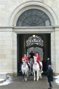 Queen's procession from parliament after formal reception for foreign ambassadors