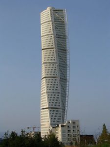 Among the new buildings towers the Turning Torso, a spectacular