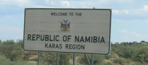 Entering Namibia from the southeast (from South Africa)  the first