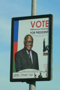 The president of Namibia is Mr. Pohamba.